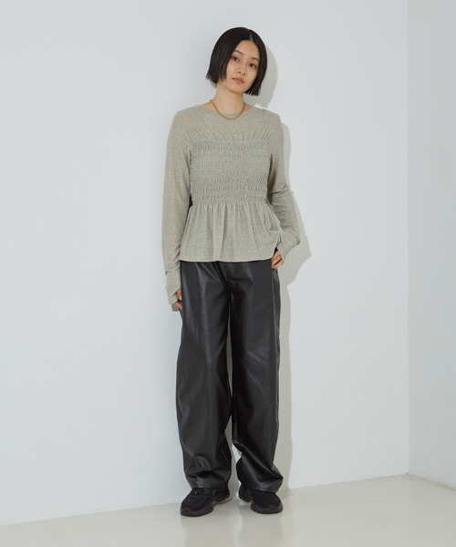 NOMINE（ノミネ）の「スパーク ビスチェ ロンT（Tシャツ/カットソー・レディース・ピンク/ゴールド/アイボリー/ブラック・フリー）」の7枚目の写真
