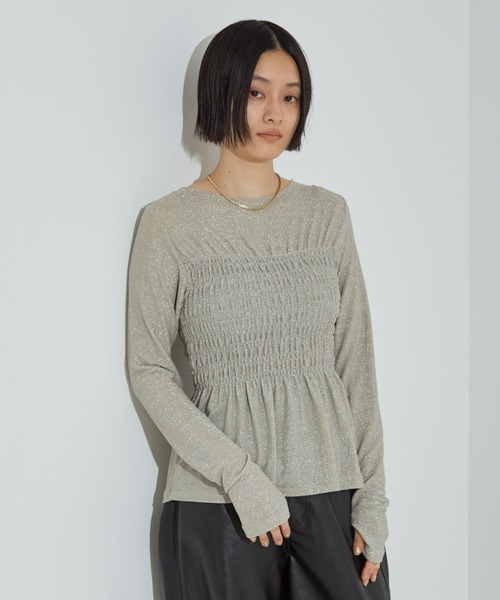 NOMINE（ノミネ）の「スパーク ビスチェ ロンT（Tシャツ/カットソー・レディース・ピンク/ゴールド/アイボリー/ブラック・フリー）」の11枚目の写真