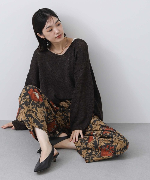 Acuta（アクータ）の「アネモネ柄ワイドイージーパンツ（その他パンツ・レディース・ブラック×レッド・FREE）」の12枚目の写真