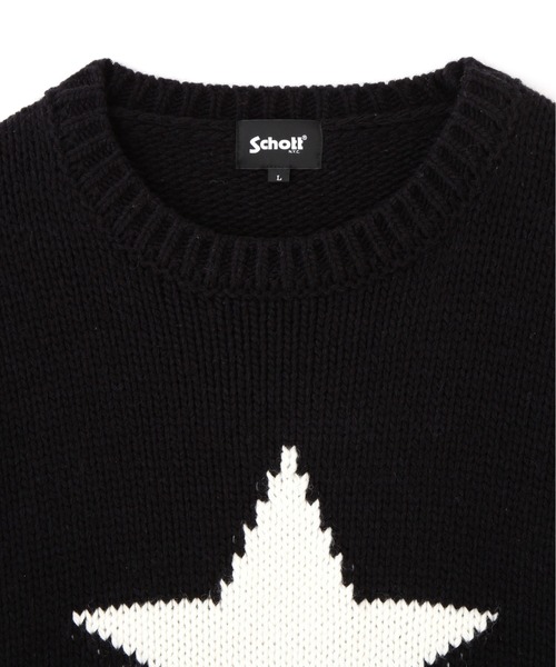 ネ*人様 Schott ワンスター クルーネック ニット Schott N.Y.C（ショット） 【SCHOTT】CREW KNIT STAR 7824240004