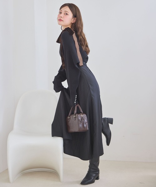 セール】ベロアリボンキャミワンピース/リボン取り外し可能