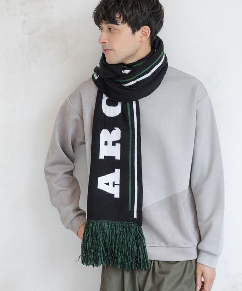 LAKOLE（ラコレ）の「スタジアムマフラー / 140060（マフラー・メンズ・ブラック/ライトグレー/ネイビー・FREE）」の2枚目の写真