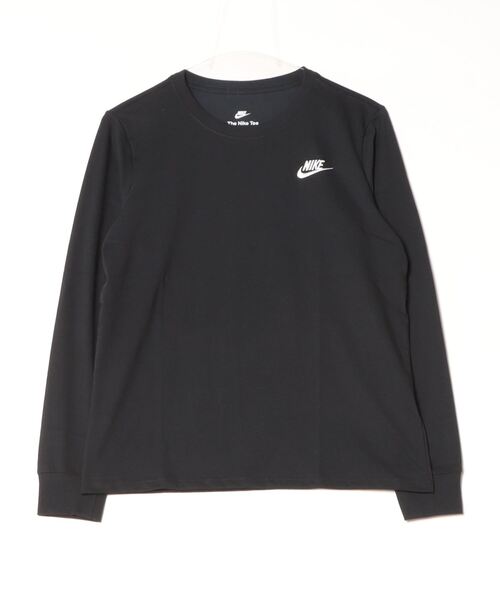 NIKE（ナイキ）の「ナイキ NIKE AS W NSW CLUB LS TEE（Tシャツ/カットソー・レディース・ホワイト/ブラック・M/L）」の2枚目の写真