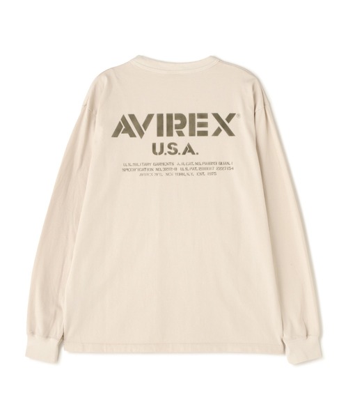 AVIREX アヴィレックス MIL.STENCIL OFFICIAL LOGOロングTシャツ MIL. STENCIL T-SHIRT OFFICIAL LOGO / ミリタリー ステンシル