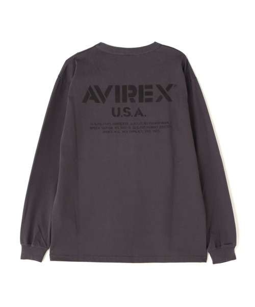 MIL. STENCIL T-SHIRT OFFICIAL LOGO / ミリタリー ステンシル 長袖Tシャツ オフィシャルロゴ / AVIREX / アヴィレックス（Tシャツ/カットソー）｜AVIREX（アヴィレックス）