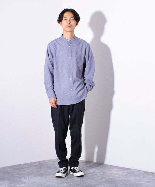 GLOSTER(グロスター)の「【GLOSTER/グロスター】かすれチェック バンドカラーシャツ(シャツ/ブラウス・メンズ・ブルーグレー/ネイビー/ベージュ・M/L/S)」の8枚目の写真