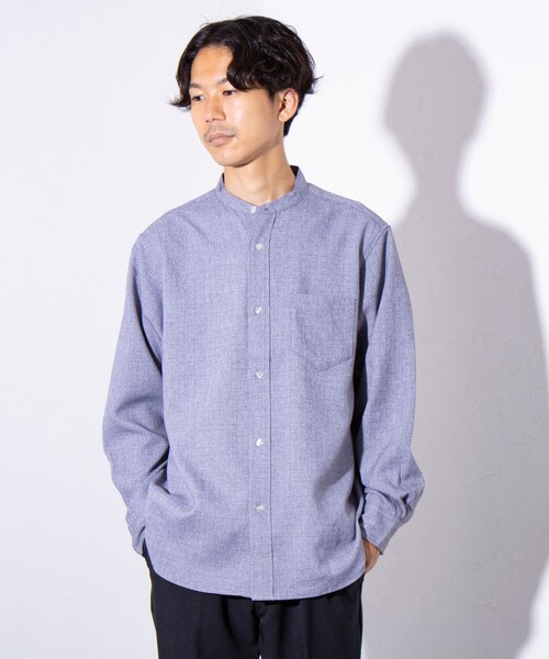 GLOSTER(グロスター)の「【GLOSTER/グロスター】かすれチェック バンドカラーシャツ(シャツ/ブラウス・メンズ・ブルーグレー/ネイビー/ベージュ・M/L/S)」の12枚目の写真