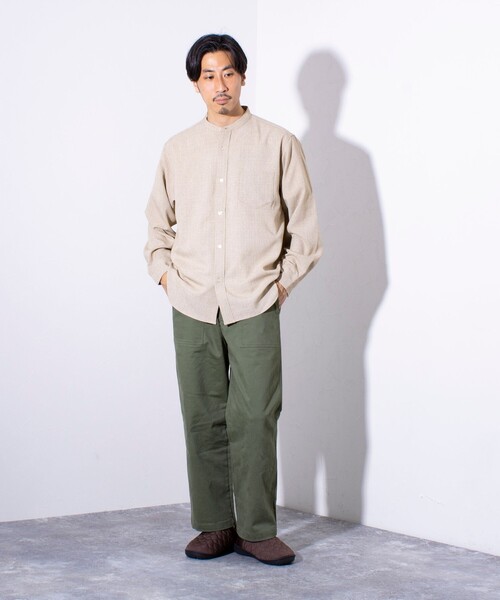 GLOSTER(グロスター)の「【GLOSTER/グロスター】かすれチェック バンドカラーシャツ(シャツ/ブラウス・メンズ・ブルーグレー/ネイビー/ベージュ・M/L/S)」の20枚目の写真