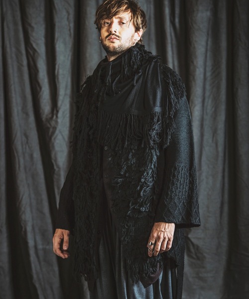 NO ID.(ノーアイディ)の「【NO ID.】Fringe Knit Stole / フリンジ ニット ストール(ストール/ショール・メンズ・その他23/ワイン/ブラック・ONE SIZE)」の11枚目の写真