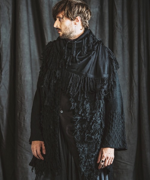 NO ID.(ノーアイディ)の「【NO ID.】Fringe Knit Stole / フリンジ ニット ストール(ストール/ショール・メンズ・その他23/ワイン/ブラック・ONE SIZE)」の12枚目の写真