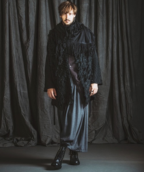 NO ID.(ノーアイディ)の「【NO ID.】Fringe Knit Stole / フリンジ ニット ストール(ストール/ショール・メンズ・その他23/ワイン/ブラック・ONE SIZE)」の13枚目の写真