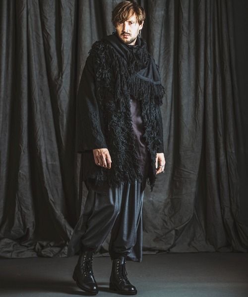 NO ID.(ノーアイディ)の「【NO ID.】Fringe Knit Stole / フリンジ ニット ストール(ストール/ショール・メンズ・その他23/ワイン/ブラック・ONE SIZE)」の14枚目の写真