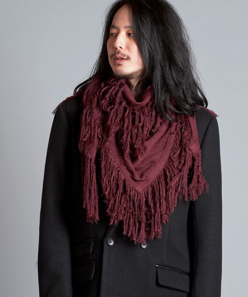 NO ID.(ノーアイディ)の「【NO ID.】Fringe Knit Stole / フリンジ ニット ストール(ストール/ショール・メンズ・その他23/ワイン/ブラック・ONE SIZE)」の20枚目の写真