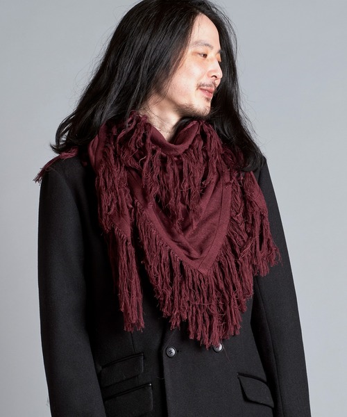 NO ID.(ノーアイディ)の「【NO ID.】Fringe Knit Stole / フリンジ ニット ストール(ストール/ショール・メンズ・その他23/ワイン/ブラック・ONE SIZE)」の21枚目の写真