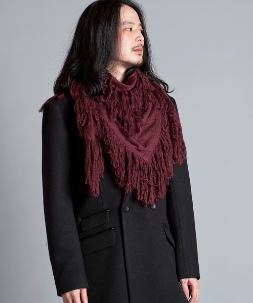 NO ID.(ノーアイディ)の「【NO ID.】Fringe Knit Stole / フリンジ ニット ストール(ストール/ショール・メンズ・その他23/ワイン/ブラック・ONE SIZE)」の22枚目の写真