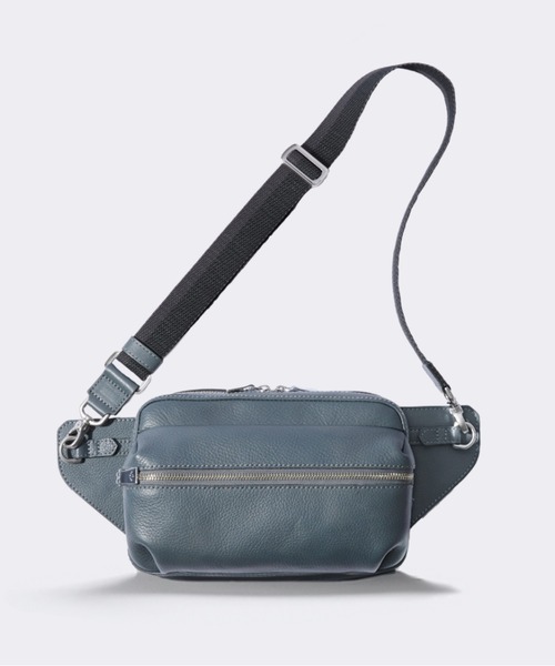 aniary(アニアリ)の「ボディバッグ(シュリンクレザー)(ボディバッグ/ウエストポーチ・メンズ・ブラック/チャコールグレー/グレー/ネイビー/ネイビー系・FREE)」の3枚目の写真