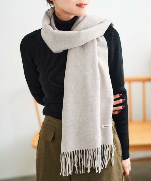 le.coeur blanc（ルクールブラン）の「カシミヤタッチストール（ストール/ショール・レディース・ベージュ/ライトピンク・FREE）」の6枚目の写真