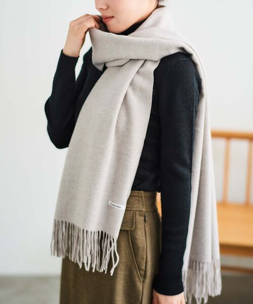 le.coeur blanc（ルクールブラン）の「カシミヤタッチストール（ストール/ショール・レディース・ベージュ/ライトピンク・FREE）」の9枚目の写真