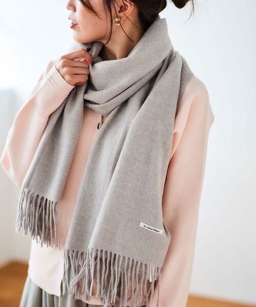 le.coeur blanc（ルクールブラン）の「カシミヤタッチストール（ストール/ショール・レディース・ベージュ/ライトピンク・FREE）」の10枚目の写真