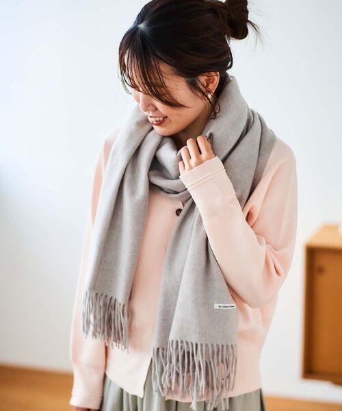 le.coeur blanc（ルクールブラン）の「カシミヤタッチストール（ストール/ショール・レディース・ベージュ/ライトピンク・FREE）」の13枚目の写真