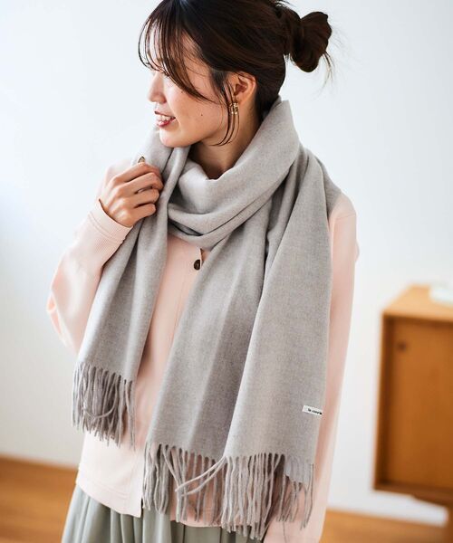le.coeur blanc（ルクールブラン）の「カシミヤタッチストール（ストール/ショール・レディース・ベージュ/ライトピンク・FREE）」の14枚目の写真