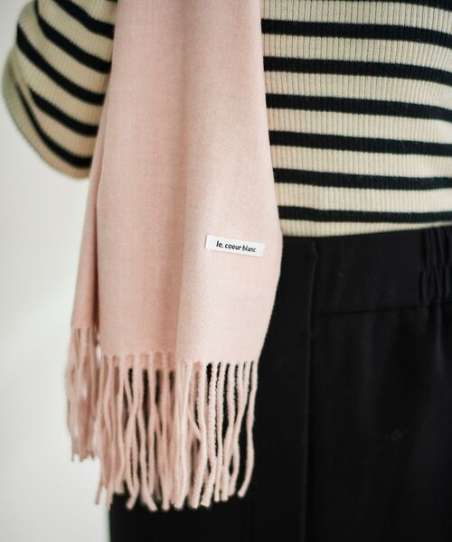 le.coeur blanc（ルクールブラン）の「カシミヤタッチストール（ストール/ショール・レディース・ベージュ/ライトピンク・FREE）」の22枚目の写真