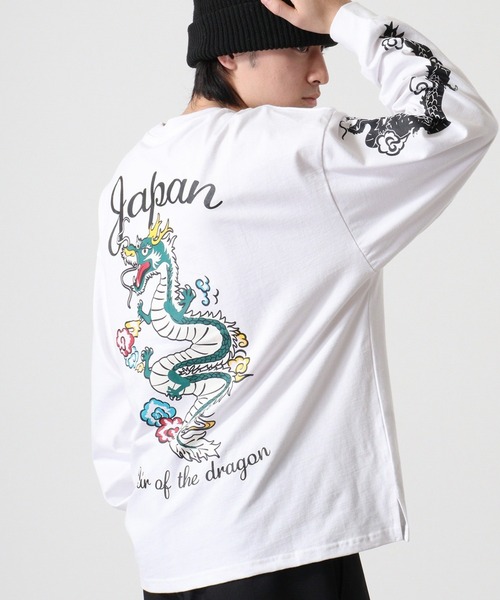 FUNALIVE(ファンアライブ)の「ヘビーウエイトワイドシルエット刺繍ロングスリーブTシャツ(Tシャツ/カットソー・メンズ・ブラック系その他2/ダークグリーン/モカ/スミクロ/ブラック/ライトブラック/ホワイト系その他2/ホワイト・L/M/LL)」の4枚目の写真