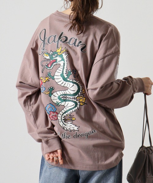FUNALIVE(ファンアライブ)の「ヘビーウエイトワイドシルエット刺繍ロングスリーブTシャツ(Tシャツ/カットソー・メンズ・ブラック系その他2/ダークグリーン/モカ/スミクロ/ブラック/ライトブラック/ホワイト系その他2/ホワイト・L/M/LL)」の7枚目の写真