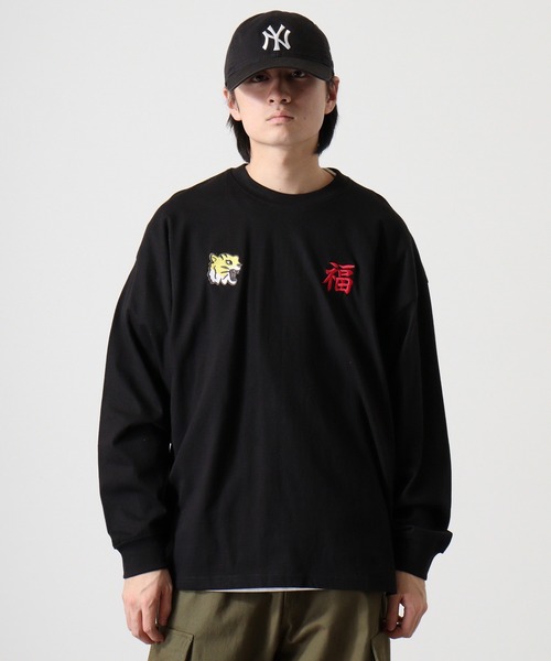 FUNALIVE(ファンアライブ)の「ヘビーウエイトワイドシルエット刺繍ロングスリーブTシャツ(Tシャツ/カットソー・メンズ・ブラック系その他2/ダークグリーン/モカ/スミクロ/ブラック/ライトブラック/ホワイト系その他2/ホワイト・L/M/LL)」の9枚目の写真