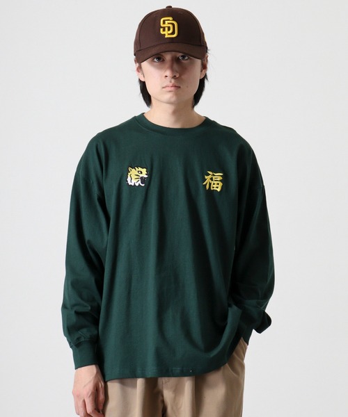 FUNALIVE(ファンアライブ)の「ヘビーウエイトワイドシルエット刺繍ロングスリーブTシャツ(Tシャツ/カットソー・メンズ・ブラック系その他2/ダークグリーン/モカ/スミクロ/ブラック/ライトブラック/ホワイト系その他2/ホワイト・L/M/LL)」の15枚目の写真