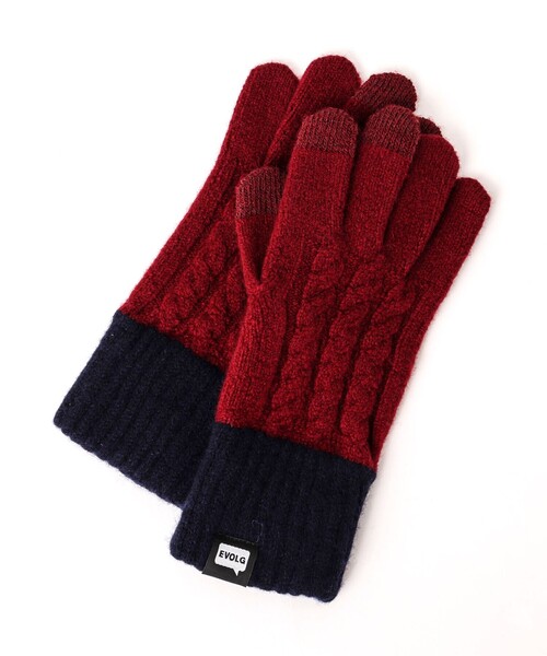 EVOLG（エヴォログ）の「【EVOLG/エヴォログ】LET2517 MINOS ニットグローブ（手袋・メンズ・ネイビー/オフホワイト/レッド/ライトグレー・FREE）」の4枚目の写真