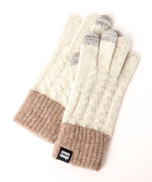 EVOLG（エヴォログ）の「【EVOLG/エヴォログ】LET2517 MINOS ニットグローブ（手袋・メンズ・ネイビー/オフホワイト/レッド/ライトグレー・FREE）」の2枚目の写真
