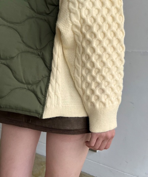 Jewelobe（ジュエローブ）の「キルティング×ニットドッキングブルゾン