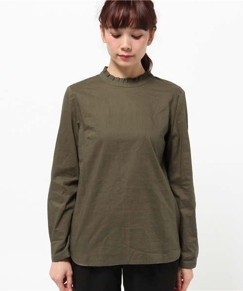 OUTLET（アウトレット）の「【Sheta】スタンドカラーシャツ（シャツ/ブラウス・レディース・カーキ・FREE）」の2枚目の写真