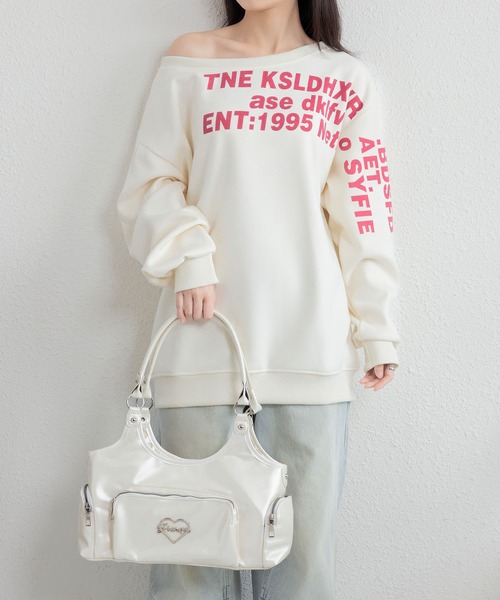 MAISON DE THERESE(メゾン ド テレーズ)の「ロゴプリントビッグサイズ ルーズシルエット スウェットトップス(スウェット・レディース・ライトベージュ/グレー・M/L)」の20枚目の写真
