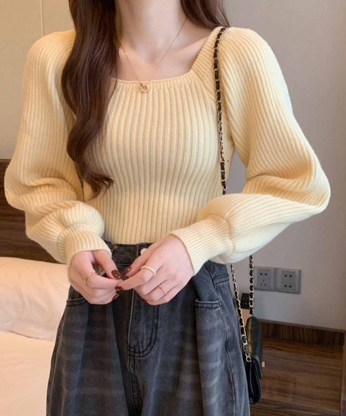NANEA(ナネア)の「ボリュームスリーブニット(ニット/セーター・レディース・ブラック/グレー/ブラウン/ベージュ/レッド・フリー)」の18枚目の写真