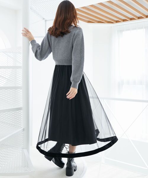 MAJESTIC LEGON（マジェスティックレゴン）の「パールケーブルカーディガン（カーディガン/ボレロ・レディース・アイボリー/レッド/チャコールグレー・MEDIUM）」の21枚目の写真