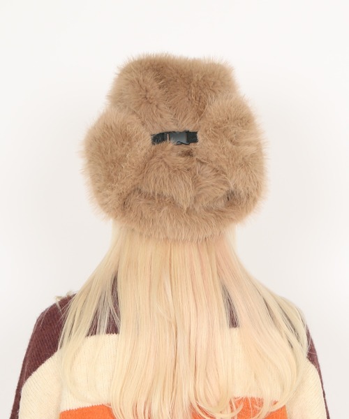 PUNYUS（プニュズ）の「もふもふフライトキャップ（キャップ・レディース・ホワイト/ベージュ/ブラック/グレー・FREE）」の14枚目の写真