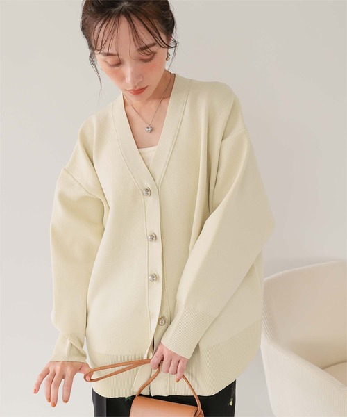 釦デザインニットカーディガン（カーディガン/ボレロ）｜titivate