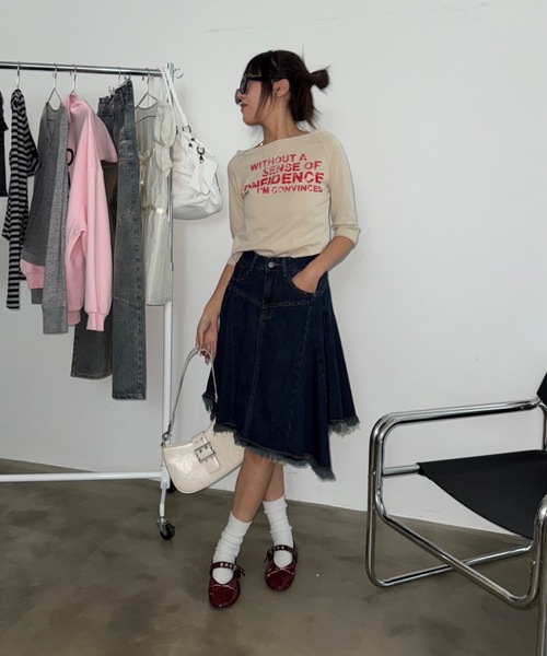 SHAGGIE（シャギー）の「ロゴプリントタイトTEE（Tシャツ/カットソー・レディース・ブラック/ホワイト/ベージュ・FREE）」の15枚目の写真