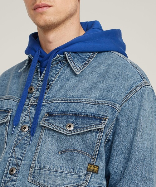 G-STAR（ジースター）の「DAKOTA JACKET/ヴィンテージライククラシックディテールデニムジャケット（デニムジャケット・メンズ・ライトインディゴブルー・LARGE）」の4枚目の写真