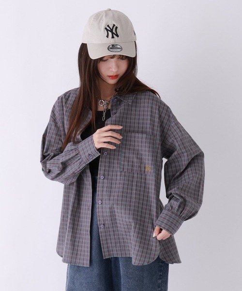 repipi armario（レピピ アルマリオ）の「チェックルーズシャツ（シャツ/ブラウス・キッズ・ブラウン系/ブルー系・SMALL/MEDIUM/LARGE）」の7枚目の写真