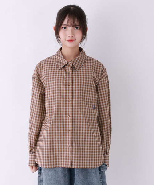 repipi armario（レピピ アルマリオ）の「チェックルーズシャツ（シャツ/ブラウス・キッズ・ブラウン系/ブルー系・SMALL/MEDIUM/LARGE）」の8枚目の写真