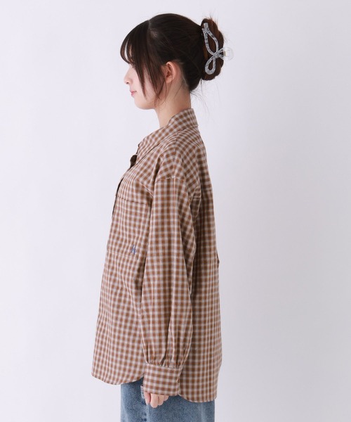 repipi armario（レピピ アルマリオ）の「チェックルーズシャツ（シャツ/ブラウス・キッズ・ブラウン系/ブルー系・SMALL/MEDIUM/LARGE）」の9枚目の写真