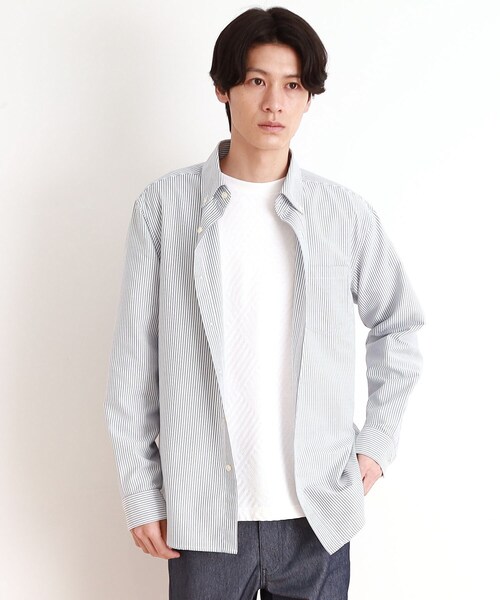 THE SHOP TK （ザ ショップ ティーケー ）の「瞬乾オックスシャツ 速乾素材／ON・OFF対応（シャツ/ブラウス・メンズ・サックスブルー/ブルー系その他4/オフホワイト/ピンク・01/02/03/04）」の4枚目の写真