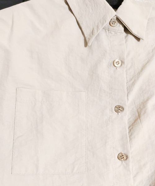 Q（キュー）の「ミリタリーシャツ（シャツ/ブラウス・レディース・ベージュ/ブラック・MEDIUM）」の15枚目の写真