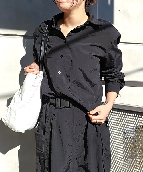 Q（キュー）の「ミリタリーシャツ（シャツ/ブラウス・レディース・ベージュ/ブラック・MEDIUM）」の19枚目の写真