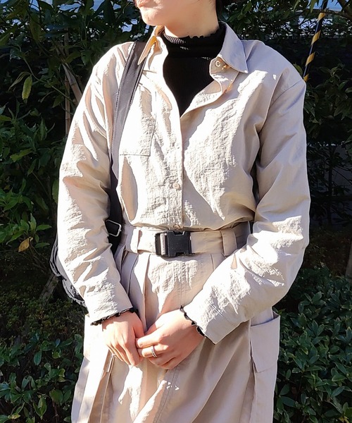 Q（キュー）の「ミリタリーシャツ（シャツ/ブラウス・レディース・ベージュ/ブラック・MEDIUM）」の20枚目の写真