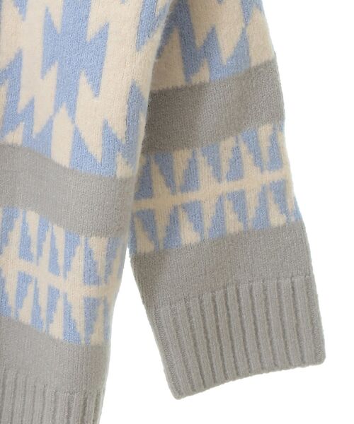 CRAFT STANDARD BOUTIQUE（クラフトスタンダードブティック）の「オルテガ柄ニットカーディガン（カーディガン/ボレロ・レディース・グリーン/サックスブルー/ベージュ/チャコールグレー・FREE）」の10枚目の写真