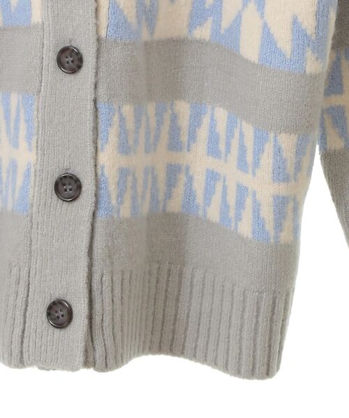 CRAFT STANDARD BOUTIQUE（クラフトスタンダードブティック）の「オルテガ柄ニットカーディガン（カーディガン/ボレロ・レディース・グリーン/サックスブルー/ベージュ/チャコールグレー・FREE）」の11枚目の写真